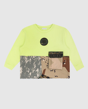 Dolce&Gabbana Детский зеленый свитшот с камуфляжным принтом L4JWDMG7B8Y36