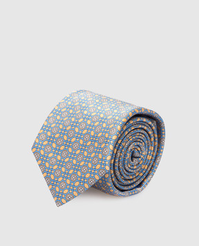 Stefano Ricci Детский шелковый набор из галстука и платка-паше в геометрический узор YDH35025