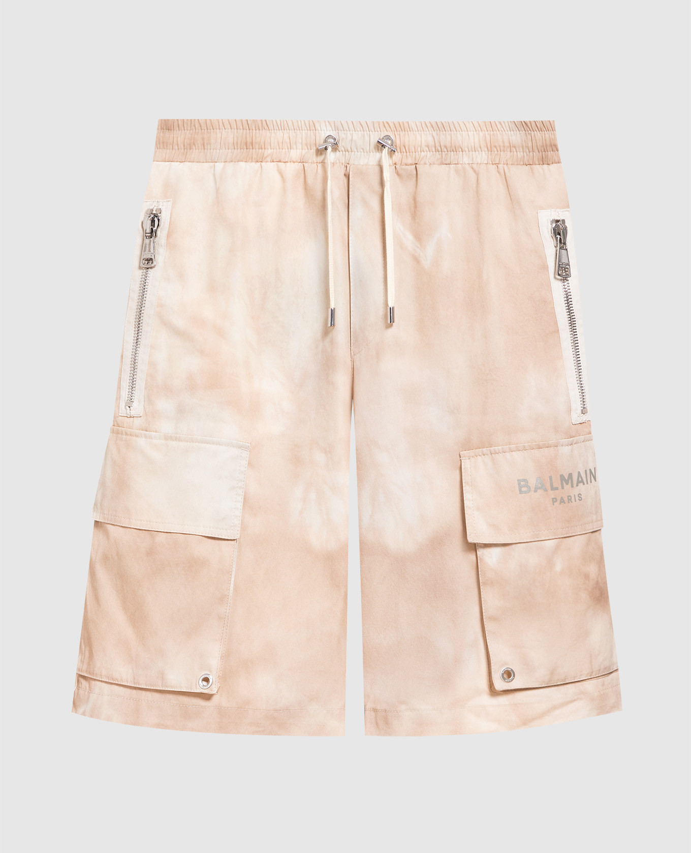 

Бежевые шорты-карго с принтом логотипа, Бежевый, Шорты