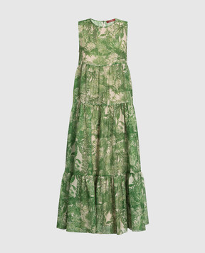 Max Mara Зеленое платье Foce в цветочный принт FOCE
