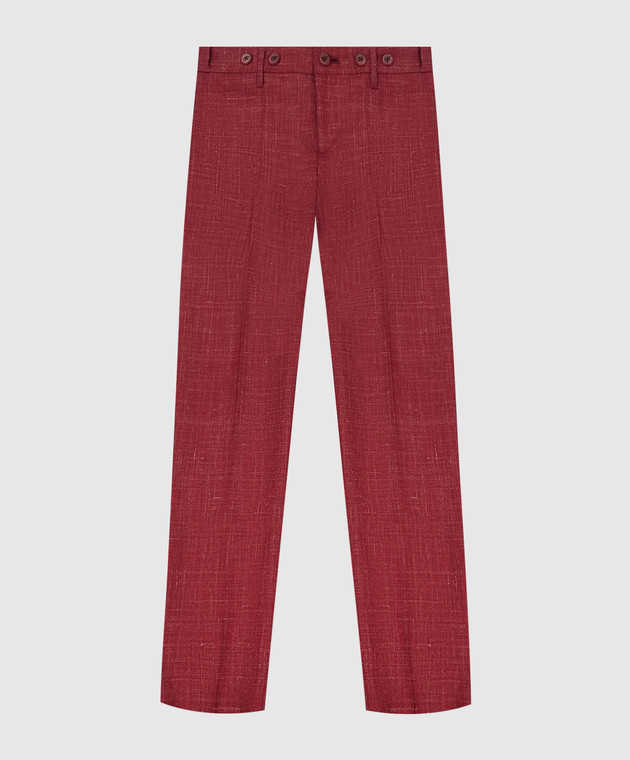 Stefano Ricci Children's red pants made of wool, silk and linen Y1T9000000WKL01F