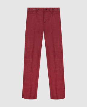 Stefano Ricci Детские красные брюки из шерсти, шелка и льна. Y1T9000000WKL01F
