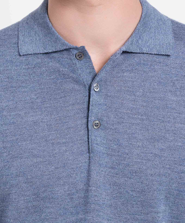 Canali Blue wool polo shirt MK00077C0017 image 5