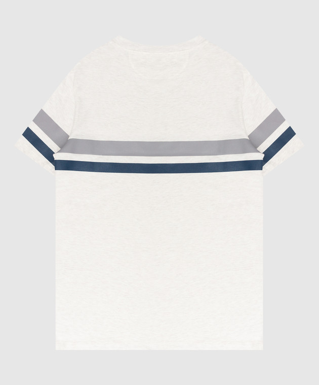 Brunello Cucinelli Детская светло-бежевая меланжевая футболка с принтом логотипа B0B13T133C изображение 2