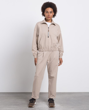 Brunello Cucinelli Бежевые брюки с высокой посадкой MH827BL499