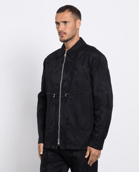 Alexander McQueen Чорна куртка з візерунком Graffiti 745917QVS30