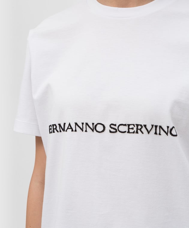 Ermanno Scervino Біла футболка з логотипом D402L329APDUX зображення 5