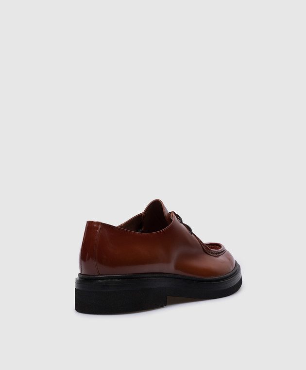 Santoni Коричневые кожаные дерби WUFM70552GOMTLPH изображение 2