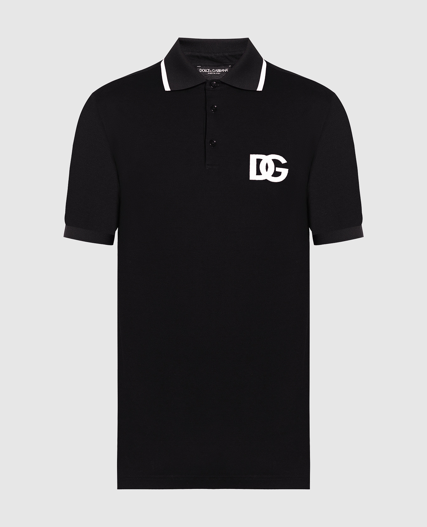Black polo with DG logo embroidery