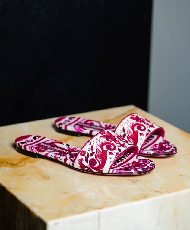 Dolce&Gabbana Pink flip flops in Majolica print CQ0571AP036 image 6