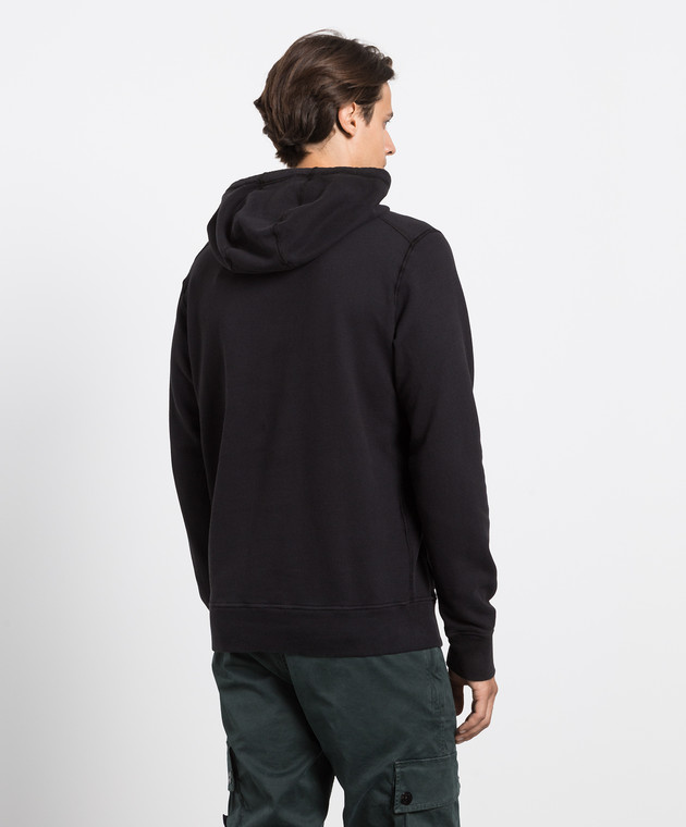 Stone Island Черное худи с нашивкой логотипа MO771564120 изображение 4