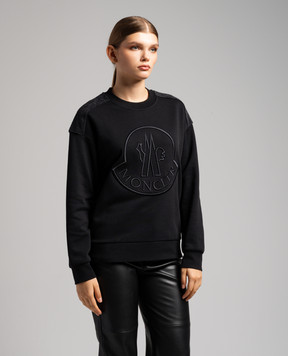 Moncler Чорний світшот з вишивкою логотипа 8G00042899U5