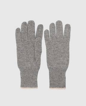 Brunello Cucinelli Сірі рукавички з кашеміру M2293118