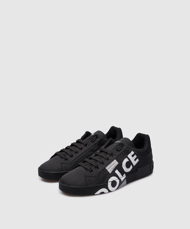 Dolce&Gabbana Black Portofino sneakers with contrasting logo CS1772AJ993 image 3