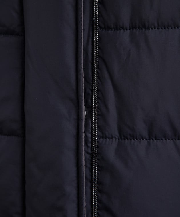 Brunello Cucinelli Blue quilted jacket with monil chain MH5049699P image 5