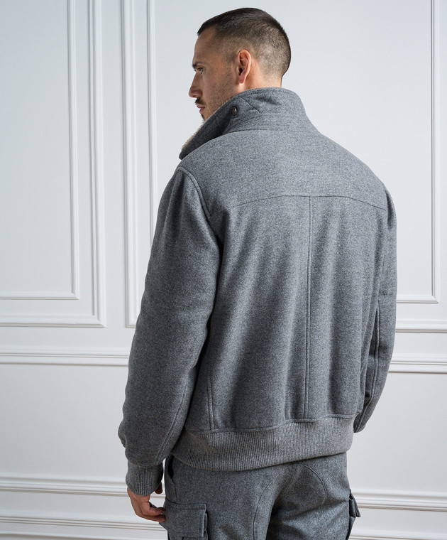 Brunello Cucinelli - Серая куртка из кашемира с мехом MT4976889