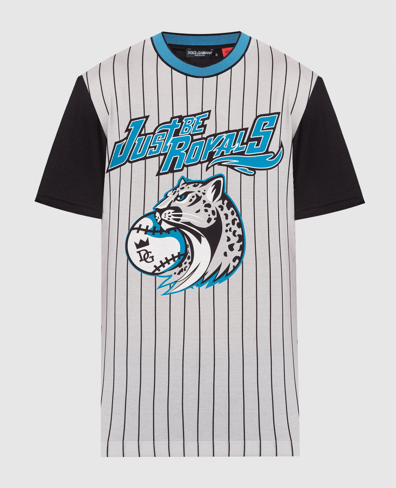 

Серая футболка в полоску с принтом, Серый, Футболки