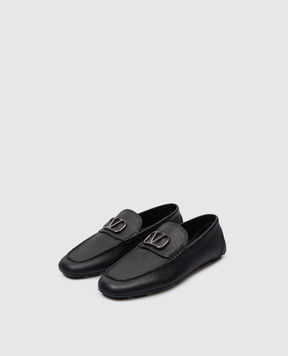 Valentino Черные кожаные мокасины с логотипом Vlogo Signature 4Y2S0G30BNT