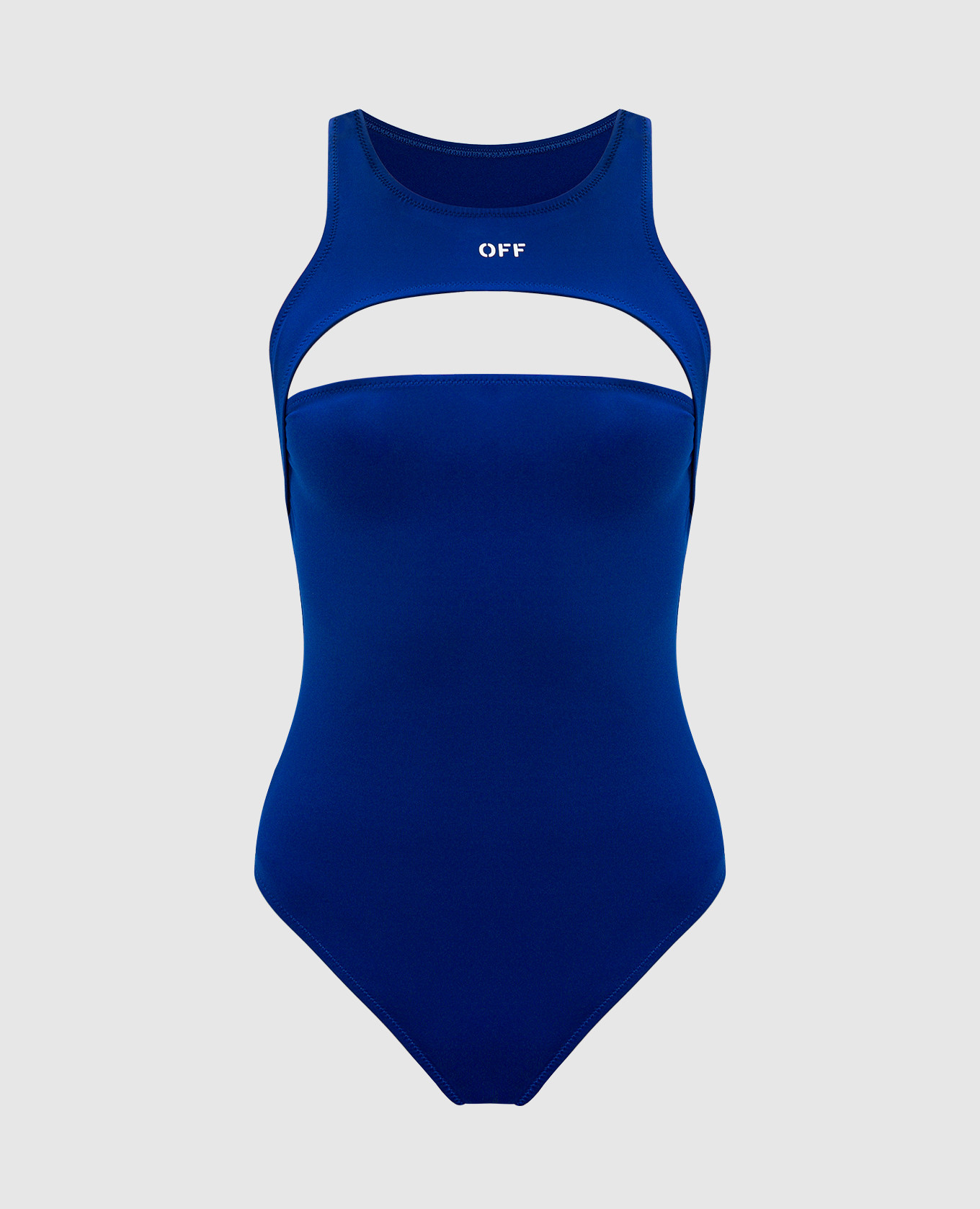 Blue swimsuit with a cutout