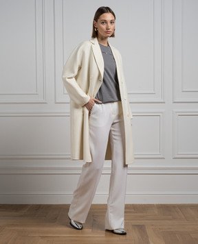 Max Mara Белые штаны AGAMI из шерсти AGAMI