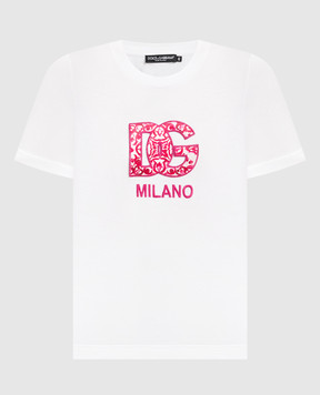 Dolce&Gabbana Белая футболка с логотипом DG F8N08ZGDBVX
