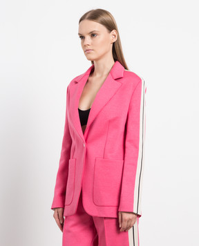 Palm Angels Розовый жакет с контрастной отделкой PWEN013F22FAB001