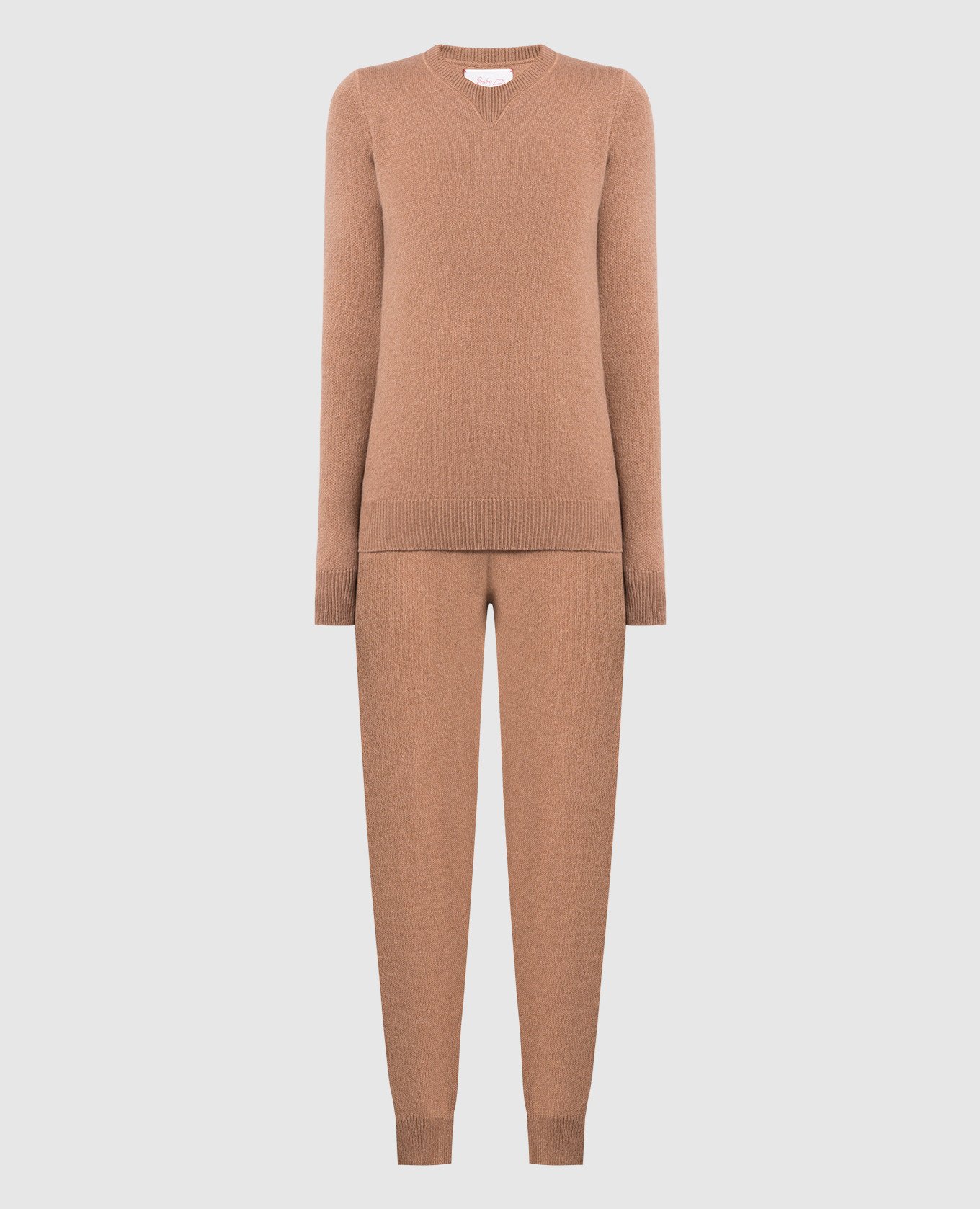 Brown cashmere jumper and joggers suit