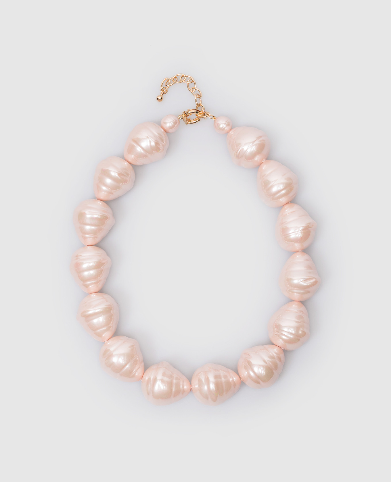 Pink necklace with asymmetrical beads