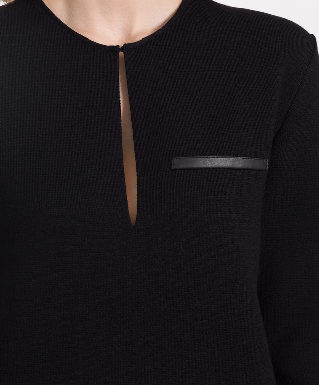 Tom Ford Чорне плаття зі шкіряними кишенями ACK317YAX434 зображення 5