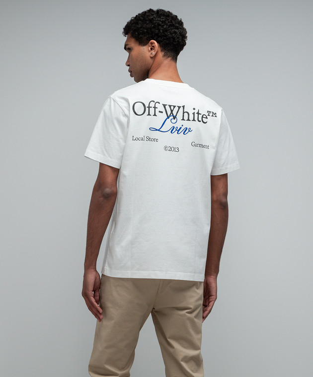 Off-White White t-shirt with Off-White Lviv print OMAA027G23JER040 image 4