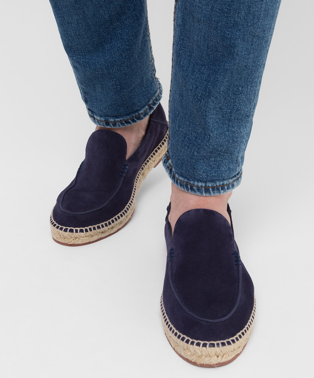 Loro Piana Темно-сині замшеві еспадрільі FAG1670 зображення 2