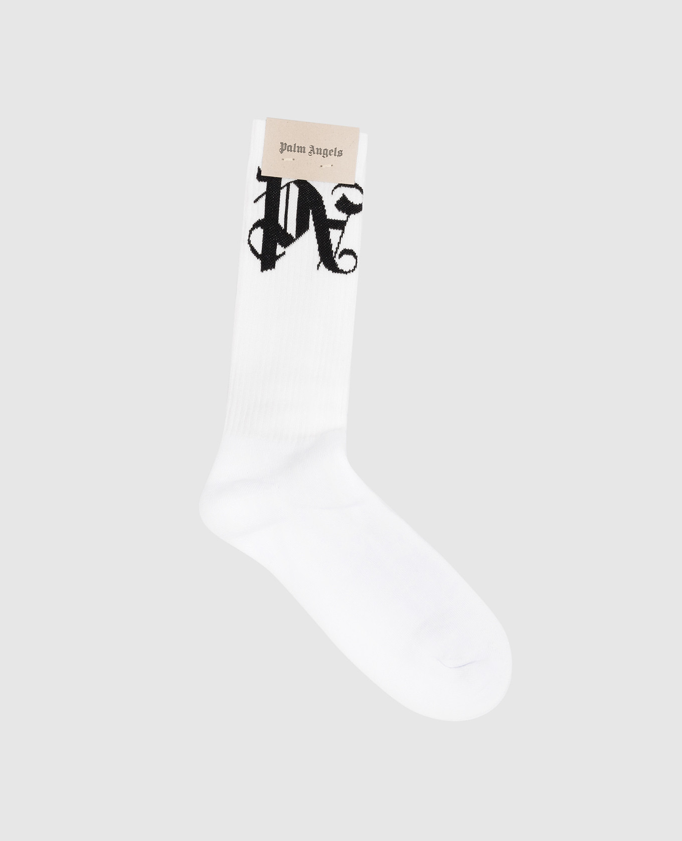 White monogrammed socks