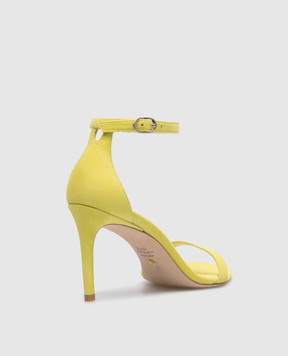 Stuart Weitzman Зеленые босоножки замшевые Nunakedcurve 85 SE134