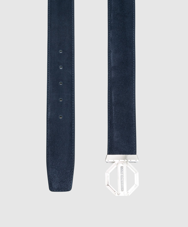 Stefano Ricci Blue suede belt with logo N381SDC554P image 3