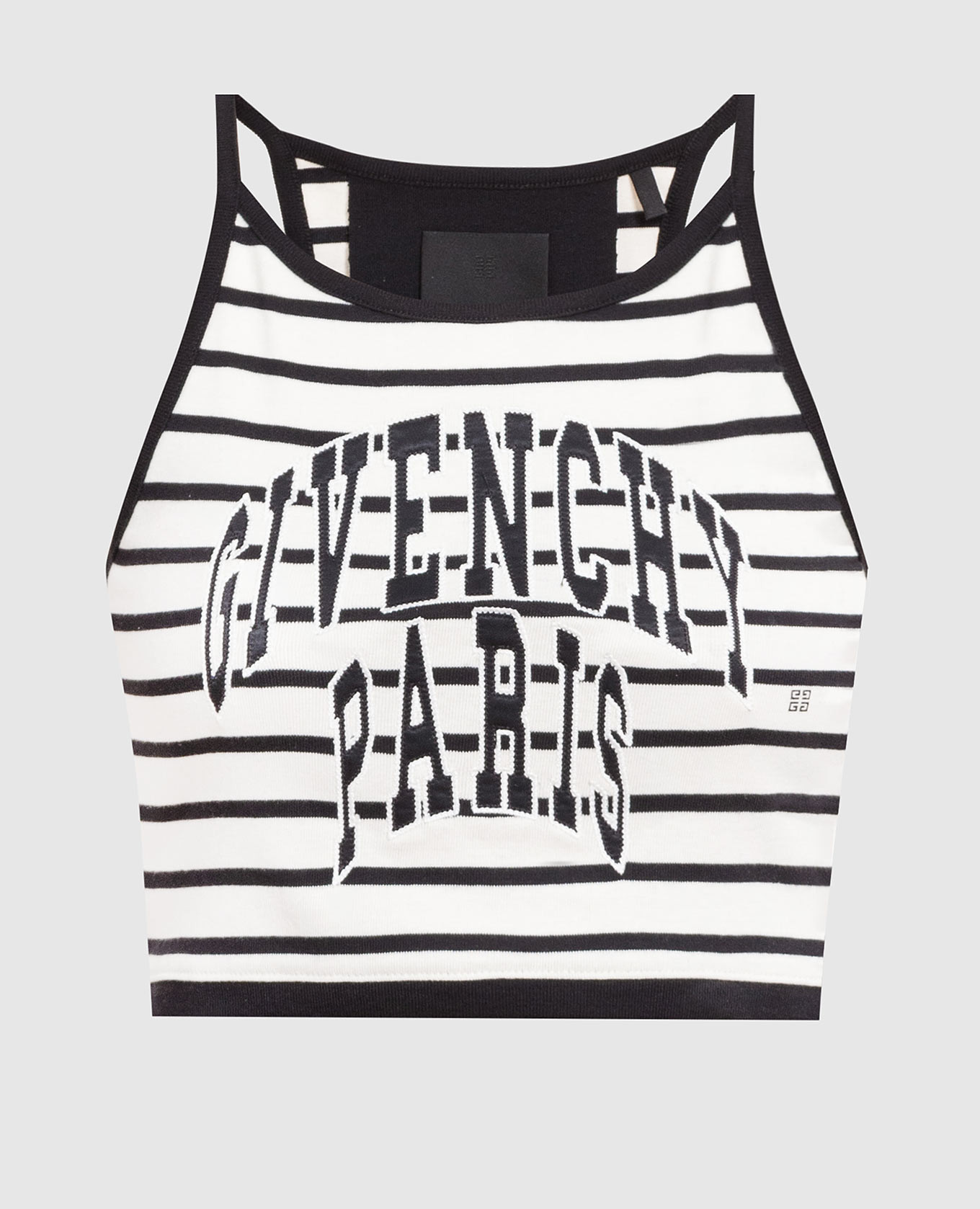 

Белый топ в полоску с логотипом, Топы