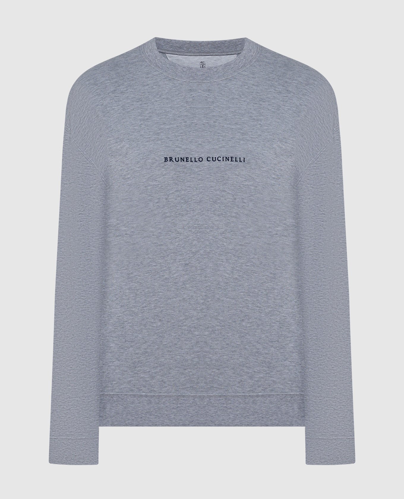 Gray sweatshirt with logo embroidery