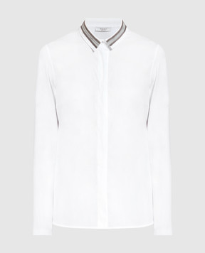 Peserico Біла сорочка з ланцюжком моніль S06728J08924A