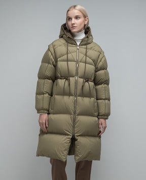 Moncler Зелений пуховик Roquette з нашивкою логотипа 1C00046596TM