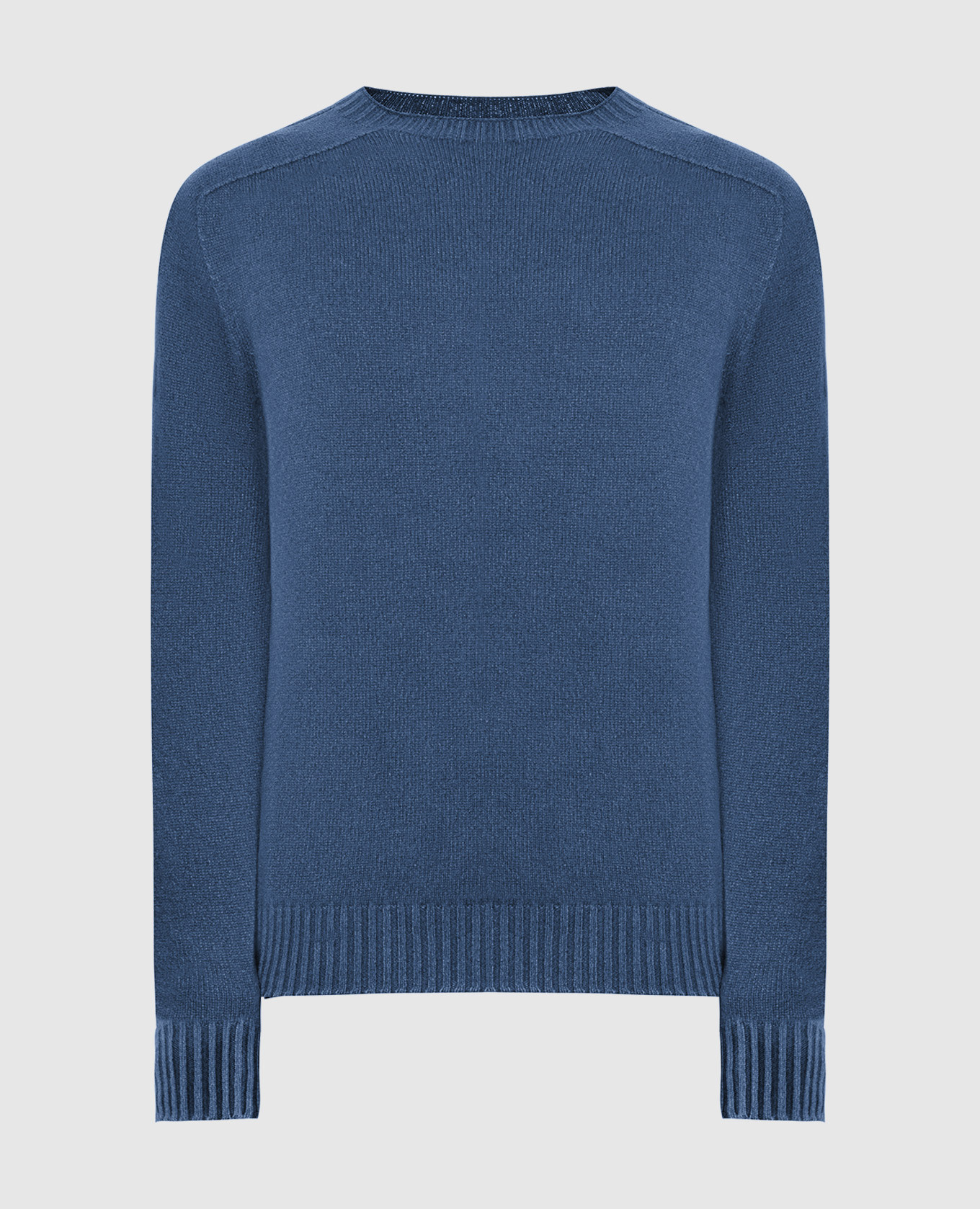 Double-sided blue cashmere jumper