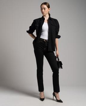 WARDROBE.NYC Чорна сорочка з фігурним низом W1013PC