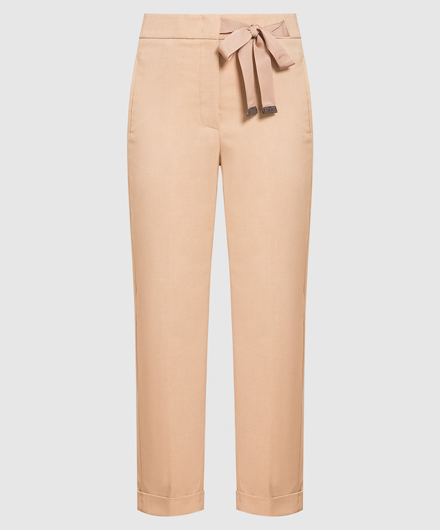 Peserico Brown pants with lapels P0456201941