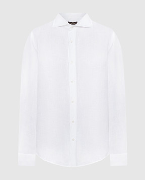 Enrico Mandelli Белая рубашка из льна MAESTR5141