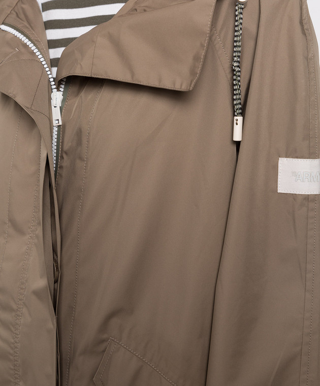 Yves Salomon Army Dark beige raincoat with logo patch 22EFM02690M25W image 5