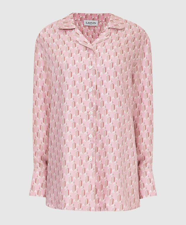 Lanvin Рожева шовкова сорочка у візерунок JL RWSI00025210