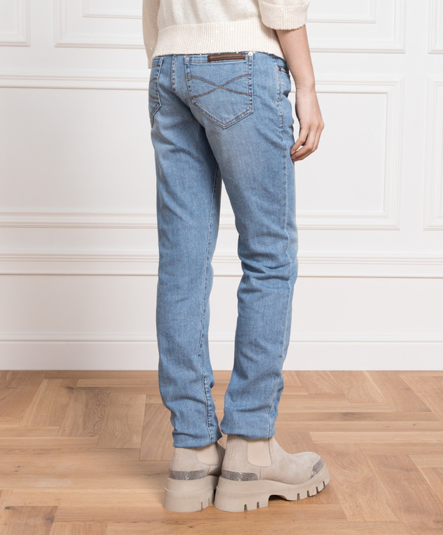 Brunello Cucinelli Сині джинси з еколатунню MH186P5495 зображення 4