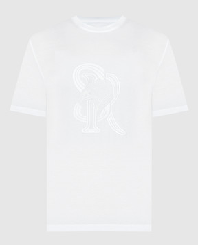 Stefano Ricci Белая футболка с вышивкой логотипа MNH4103150803