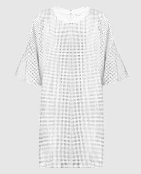 AREA Белое платье с кристаллами 2204D38142