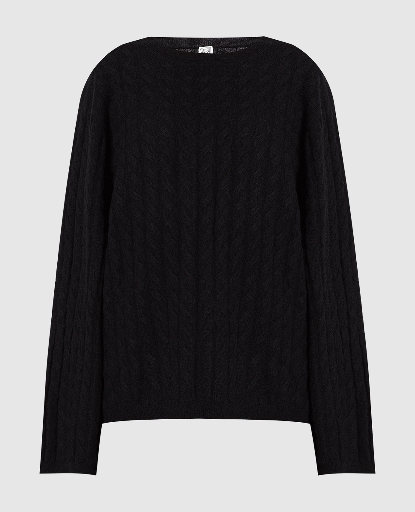 

Черный джемпер с кашемиром в фактурный узор., Свитера