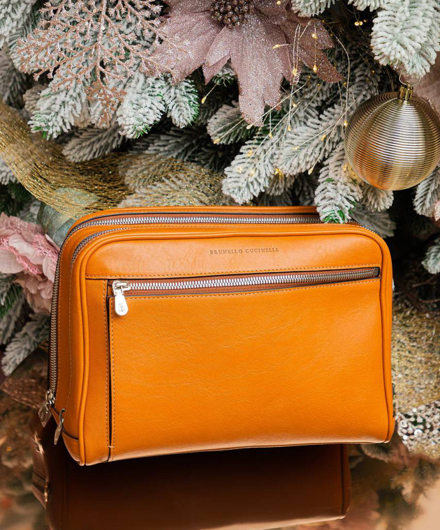 Brunello Cucinelli Светло-коричневый несессер MWTGU202 изображение 5