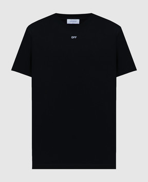 Off-White Черная футболка с вышивкой Arrow OMAA027S24JER002